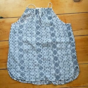 LOFT Sheet Embroidered Keyhole Top